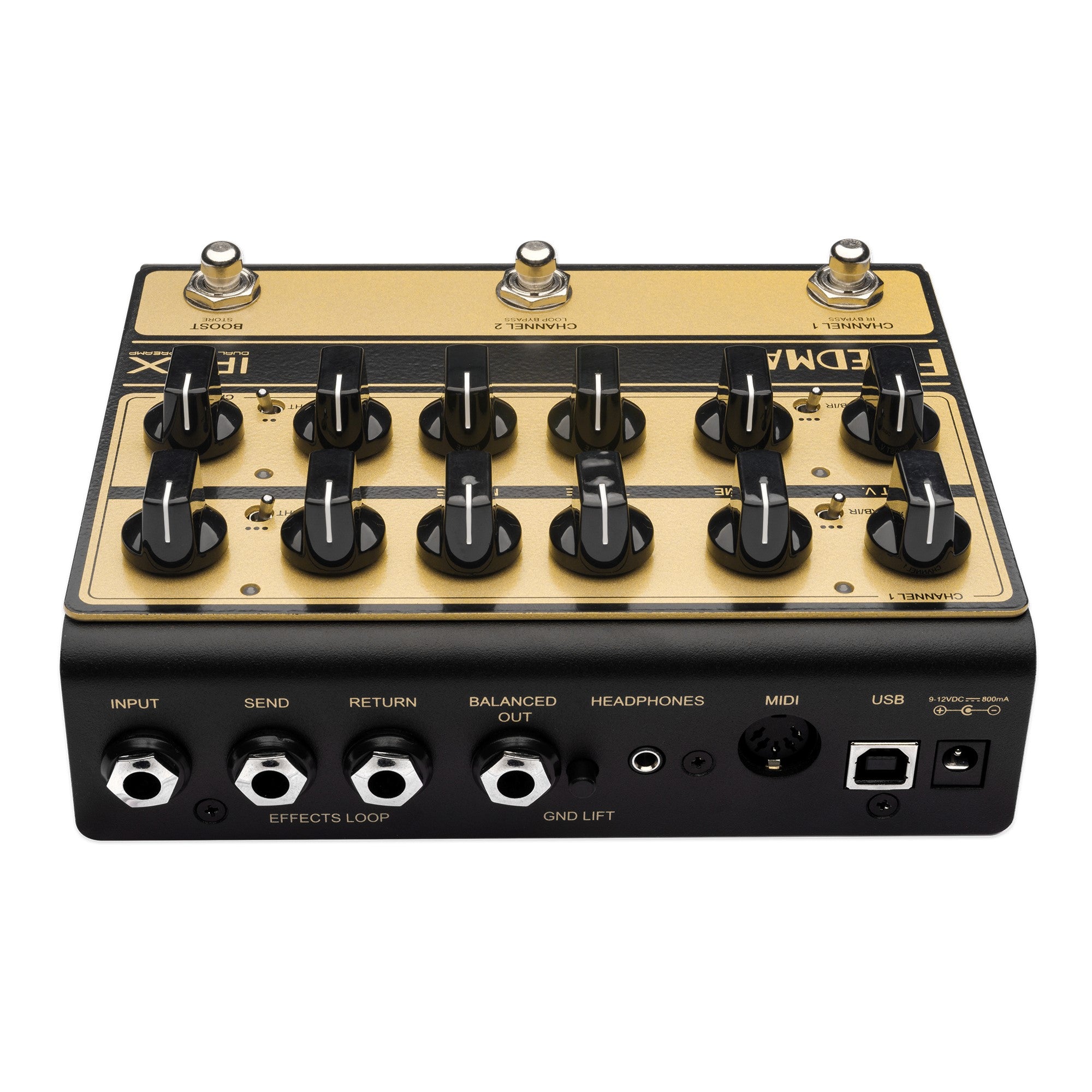 Friedman IR-X tube preamp pedal angled view