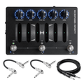Darkglass Microtubes Infinity bass preamp pedal with cables — black, LED knobs and EQ sliders