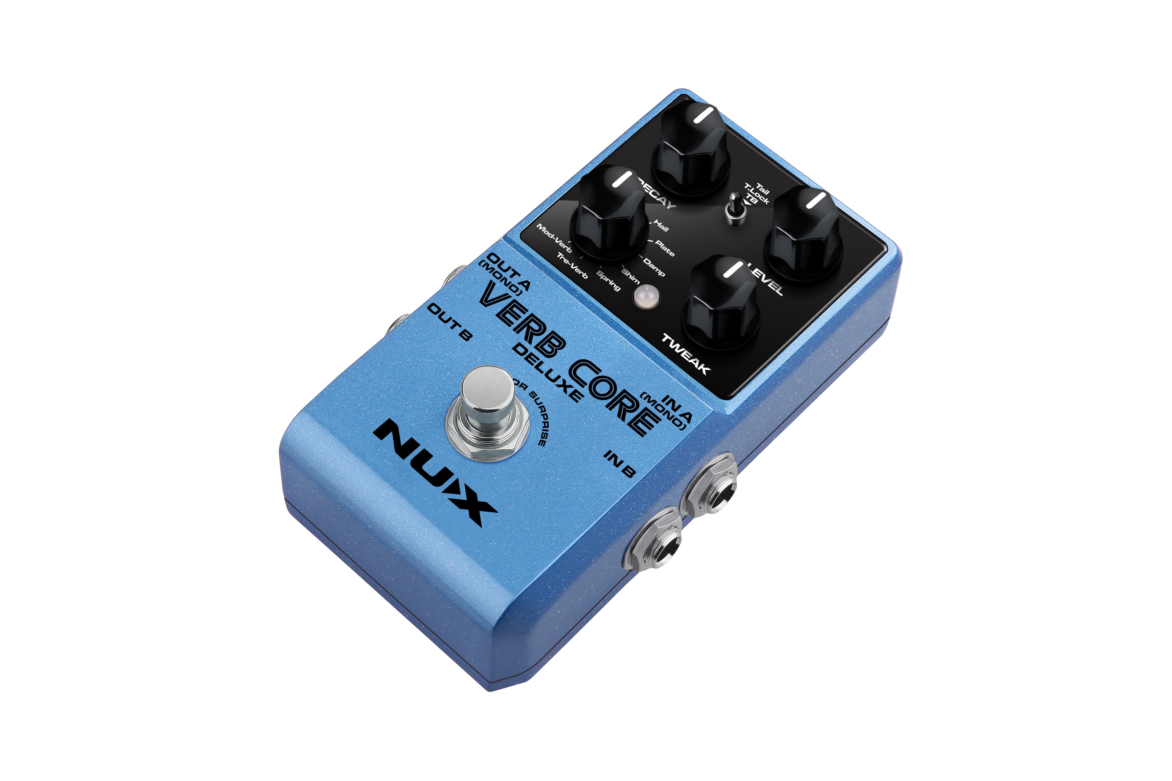 NUX Verb Core Deluxe reverb pedal — angled view