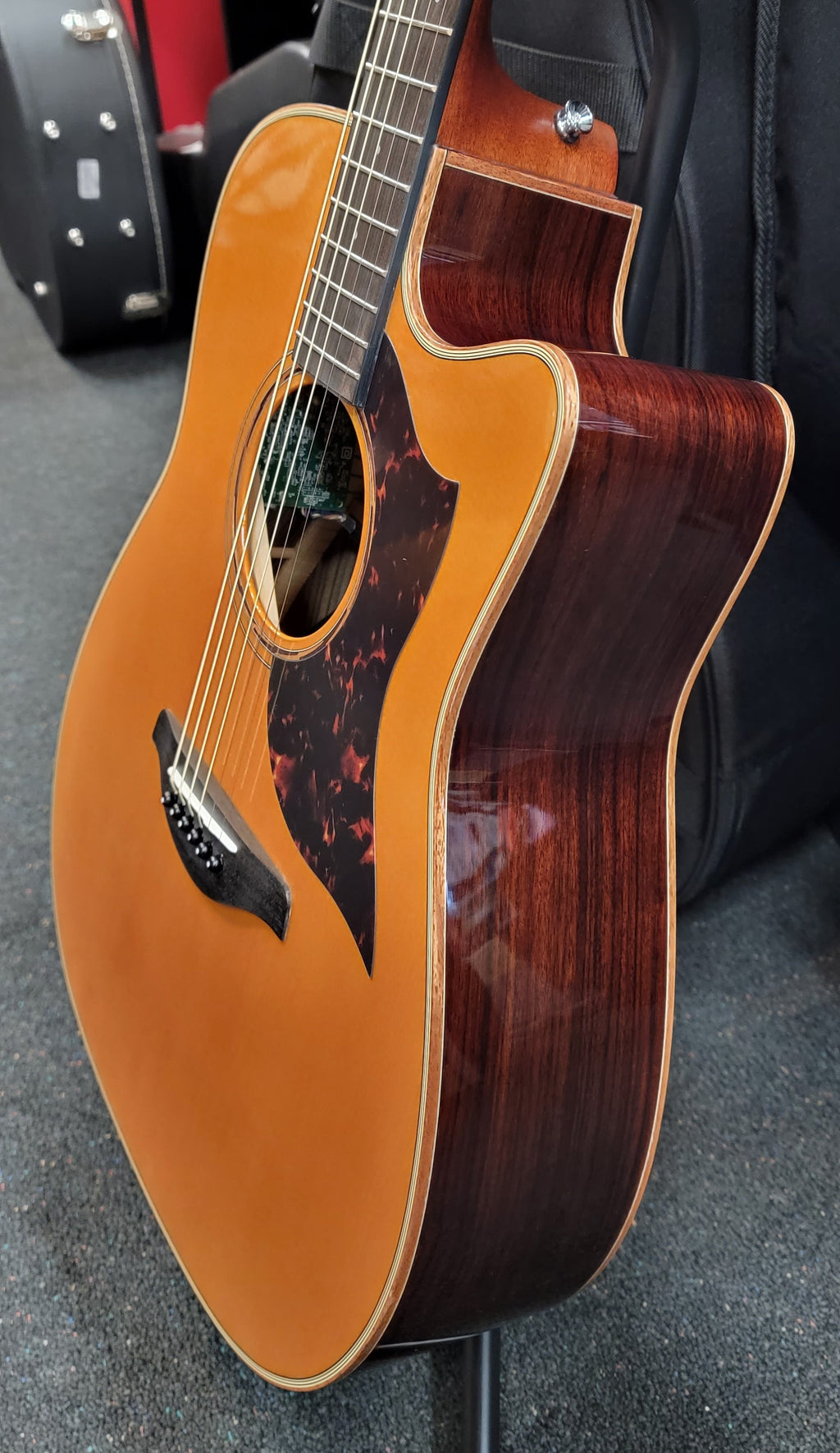 Yamaha A3R acoustic-electric guitar — headstock front detail