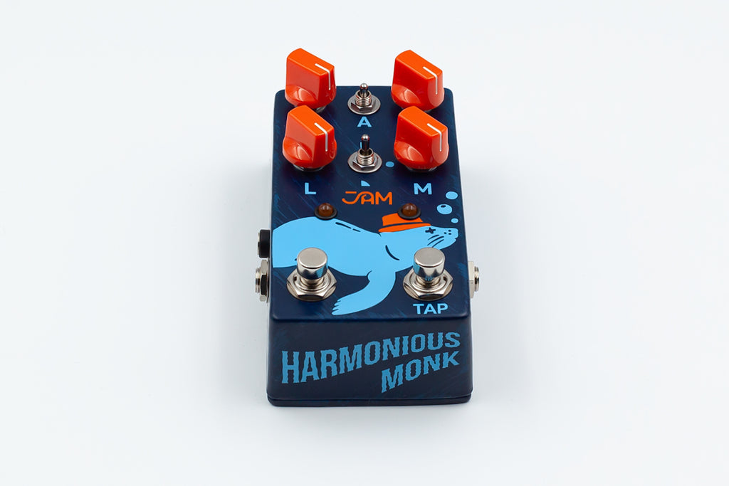 JAM Pedals Harmonious Monk mk.2 tremolo pedal - control knobs detail