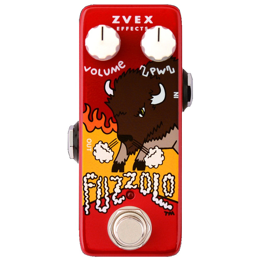 ZVEX Fuzzolo Fuzz Guitar Effects Pedal — Red mini pedal top view
