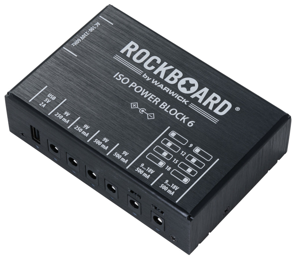 New RockBoard ISO Power Block V6 IEC Isolated Guitar Effects Pedal Power Supply