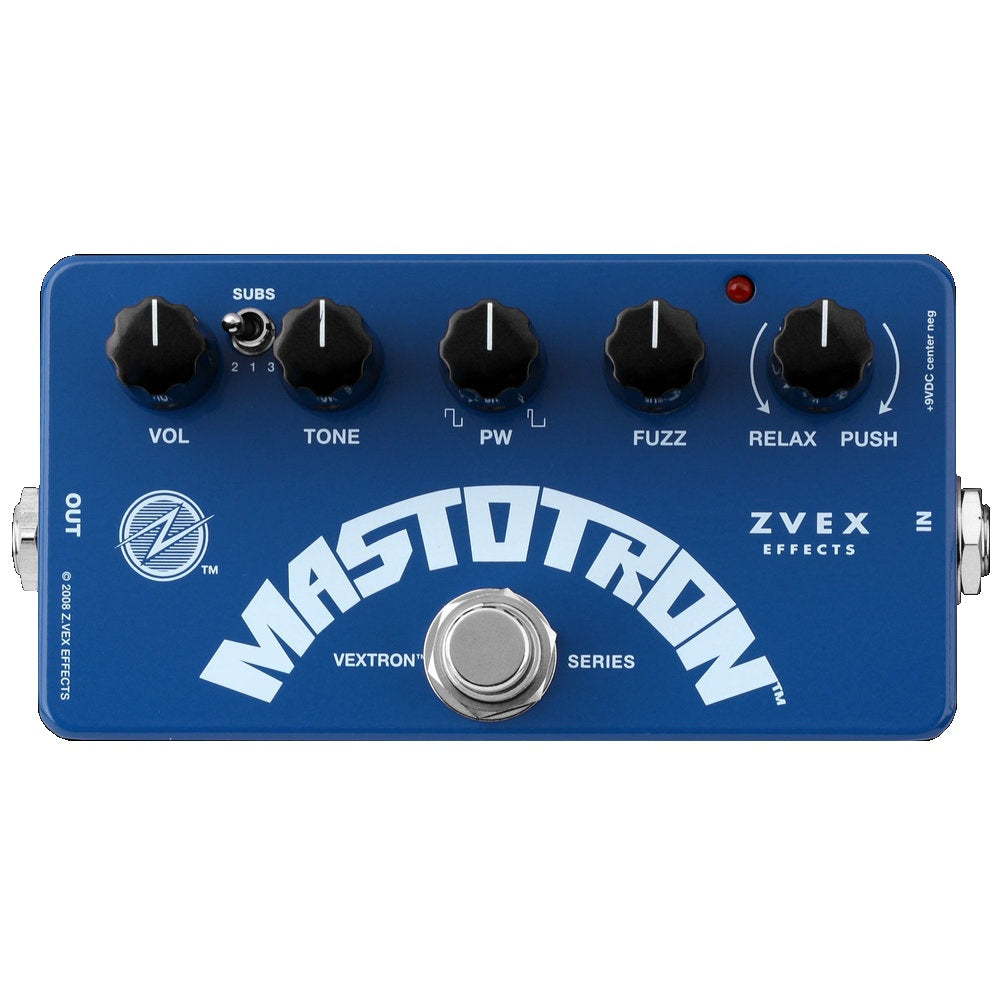 ZVEX Vextron Mastotron Silicon Fuzz Pedal — Blue angled view