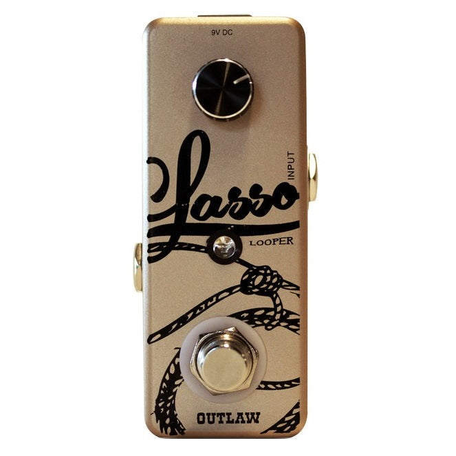 Outlaw Effects Lasso Looper guitar pedal - gold angled view