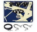 MXR EVH30 5150 Chorus pedal — blue and cream striped enclosure with cables