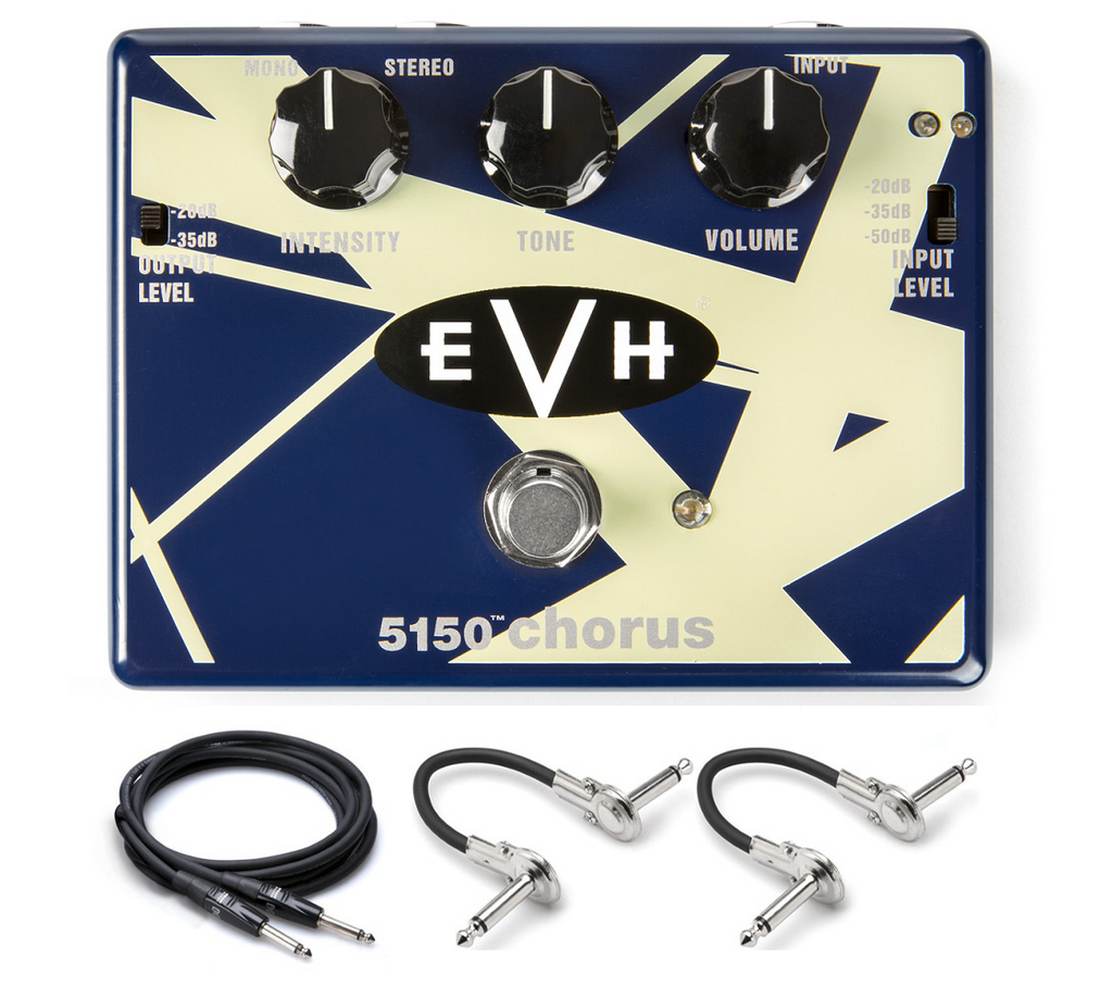 MXR EVH30 5150 Chorus pedal — top view of EVH striped chassis and knobs
