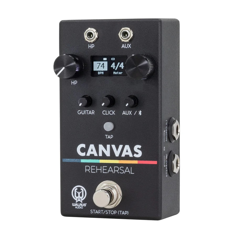 Walrus Audio Canvas Rehearsal headphone amp pedal — control knobs view