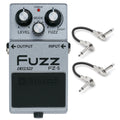 Boss FZ-5 fuzz pedal — silver enclosure with two included patch cables