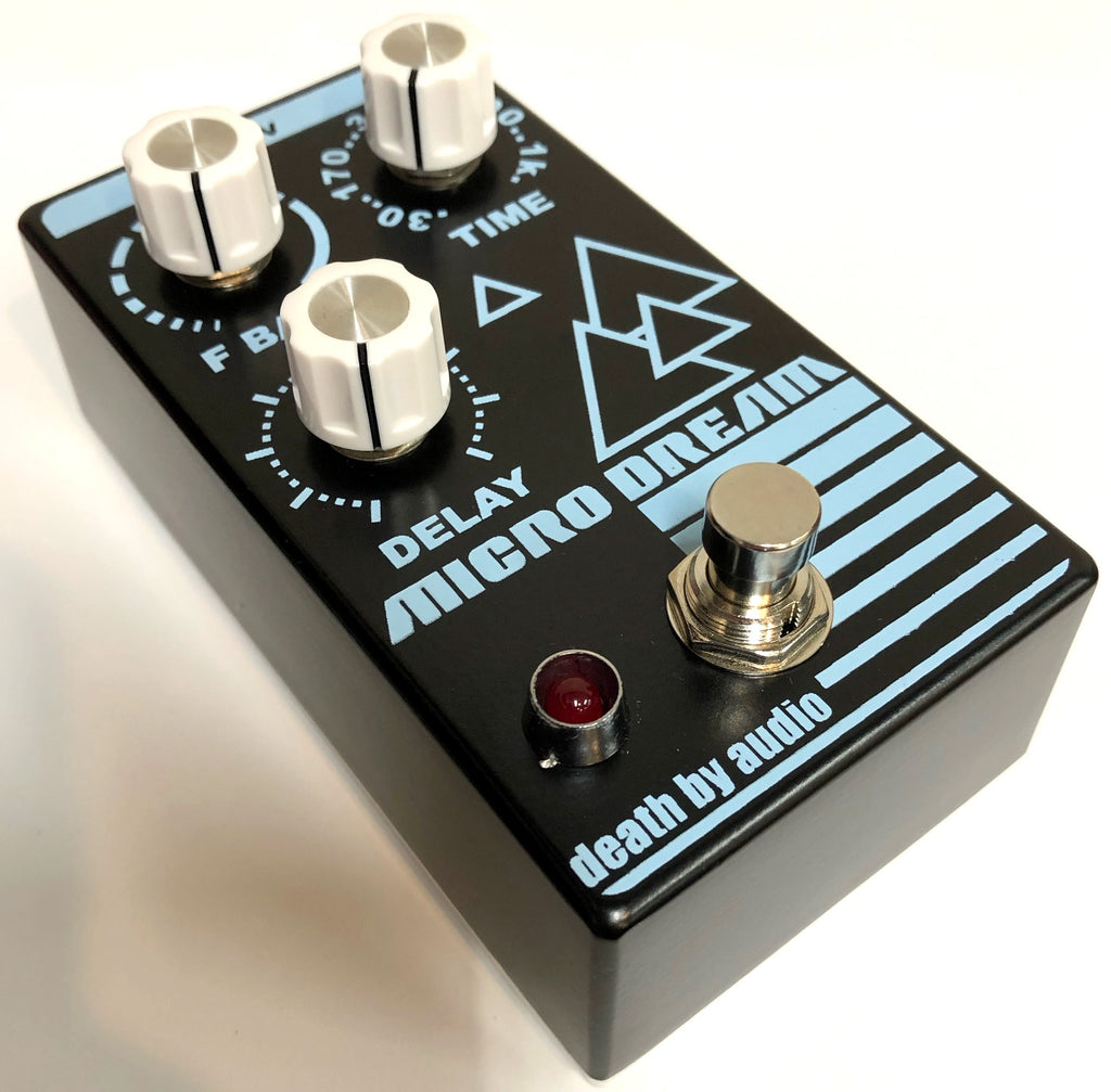 Death By Audio Micro Dream lo-fi delay pedal — angled view
