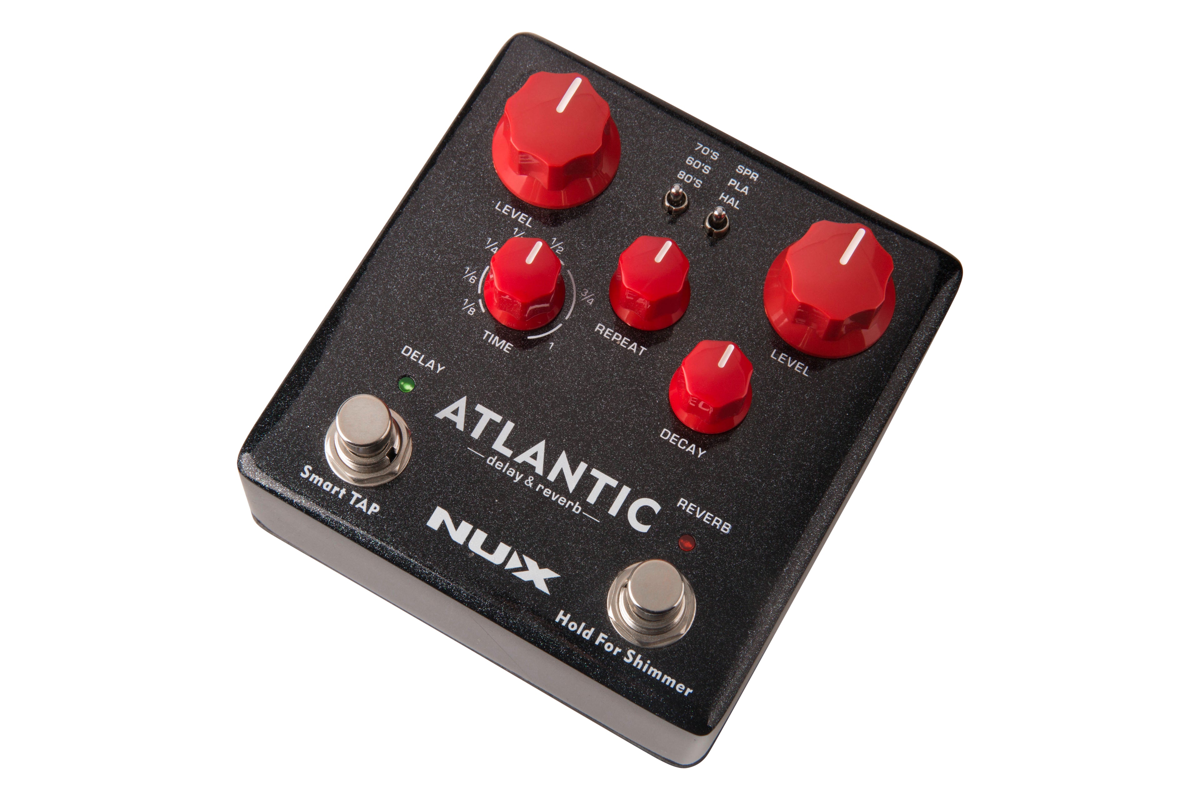 NUX NDR-5 Atlantic delay & reverb pedal — angled view