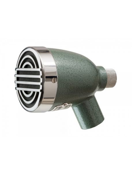 Hohner HB52 Harp Blaster harmonica microphone — full view of green dynamic harp mic