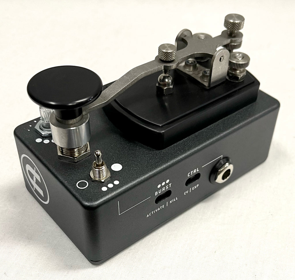 Coppersound Telegraph V2 killswitch pedal — top view of telegraph key and controls
