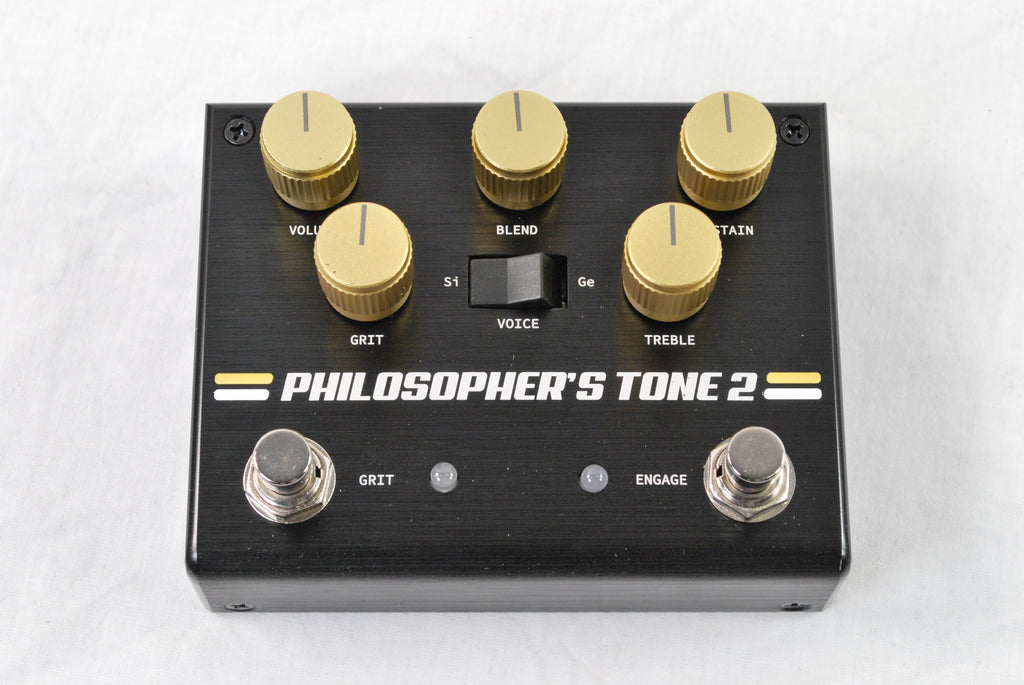 Pigtronix Philosopher's Tone 2 optical compressor — gold knobs and footswitches