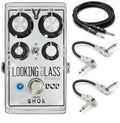 DOD Looking Glass overdrive pedal — silver enclosure with cables