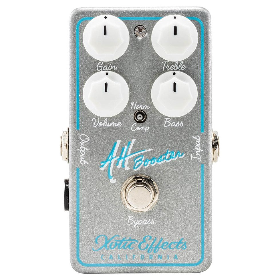 Xotic AH Allen Hinds Booster overdrive pedal — side view with jacks