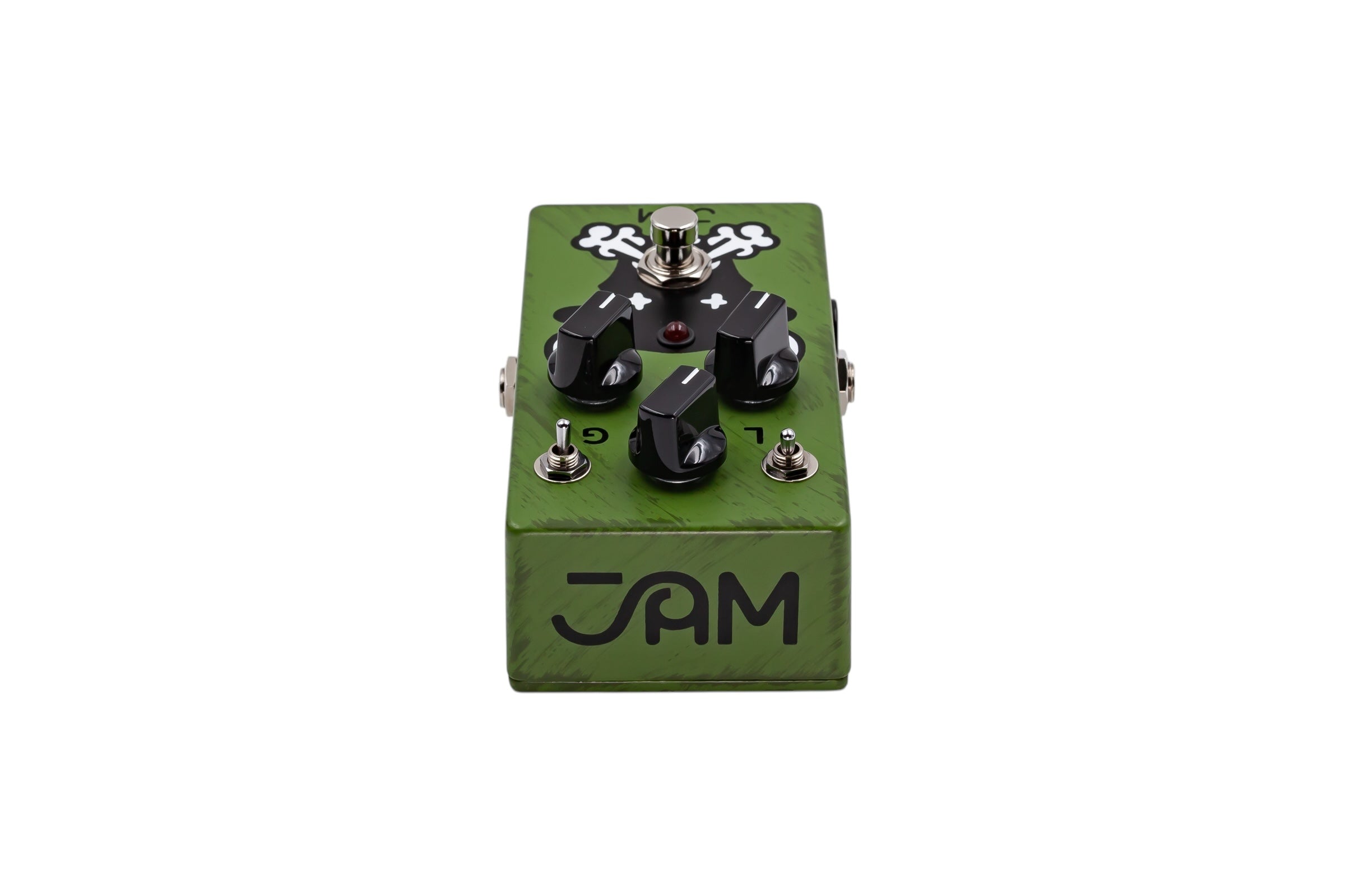 JAM Pedals Octaurus green octave fuzz pedal — side input jack
