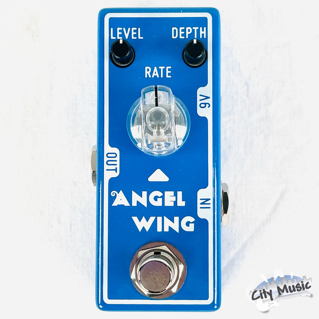 Used Tone City Angel Wing chorus pedal — blue front view