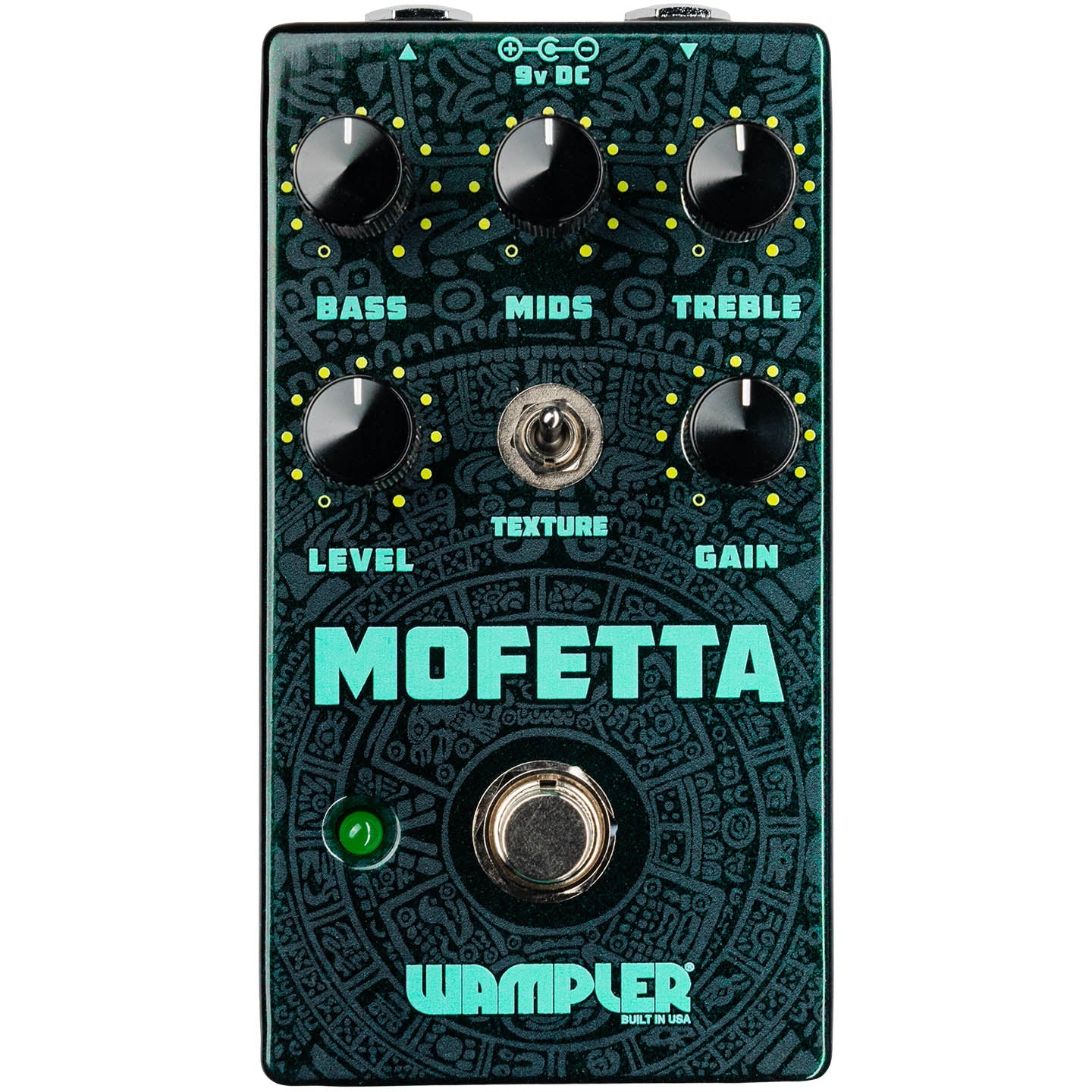Wampler Mofetta Overdrive Distortion pedal — angled view showing knobs
