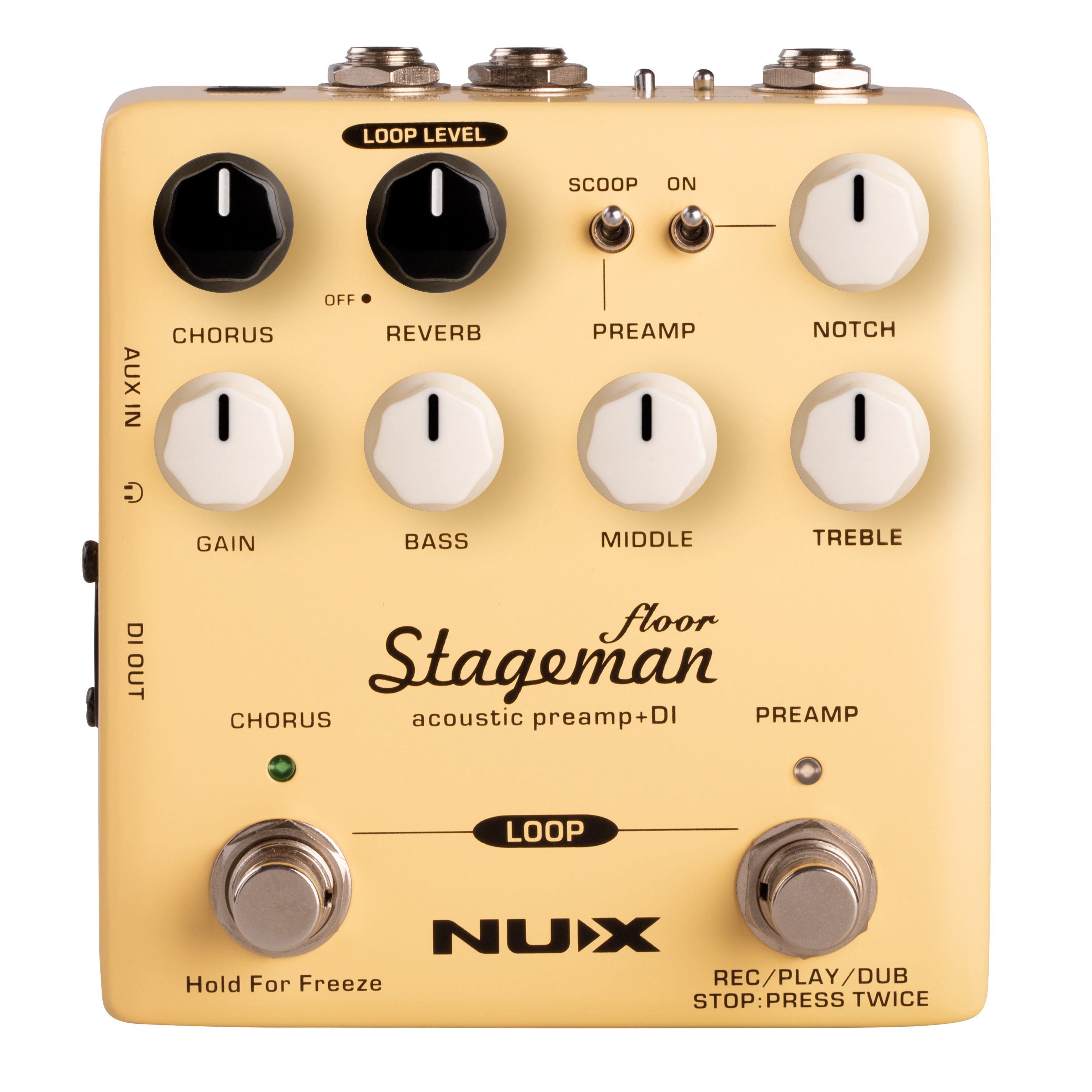 New NUX NAP-5 Stageman Floor Acoustic Preamp & DI Guitar Effects Pedal