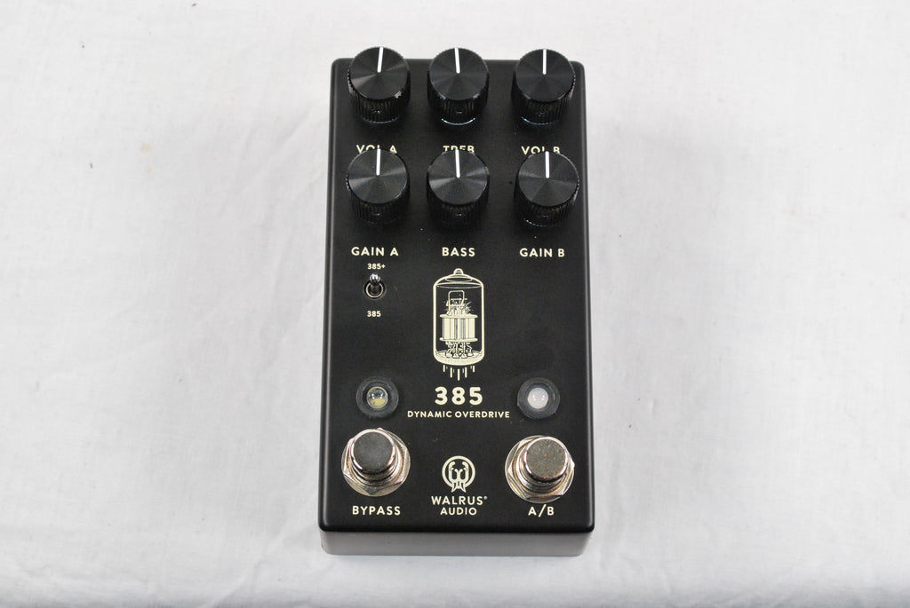 Walrus Audio 385 Overdrive MKII Black guitar pedal — front view