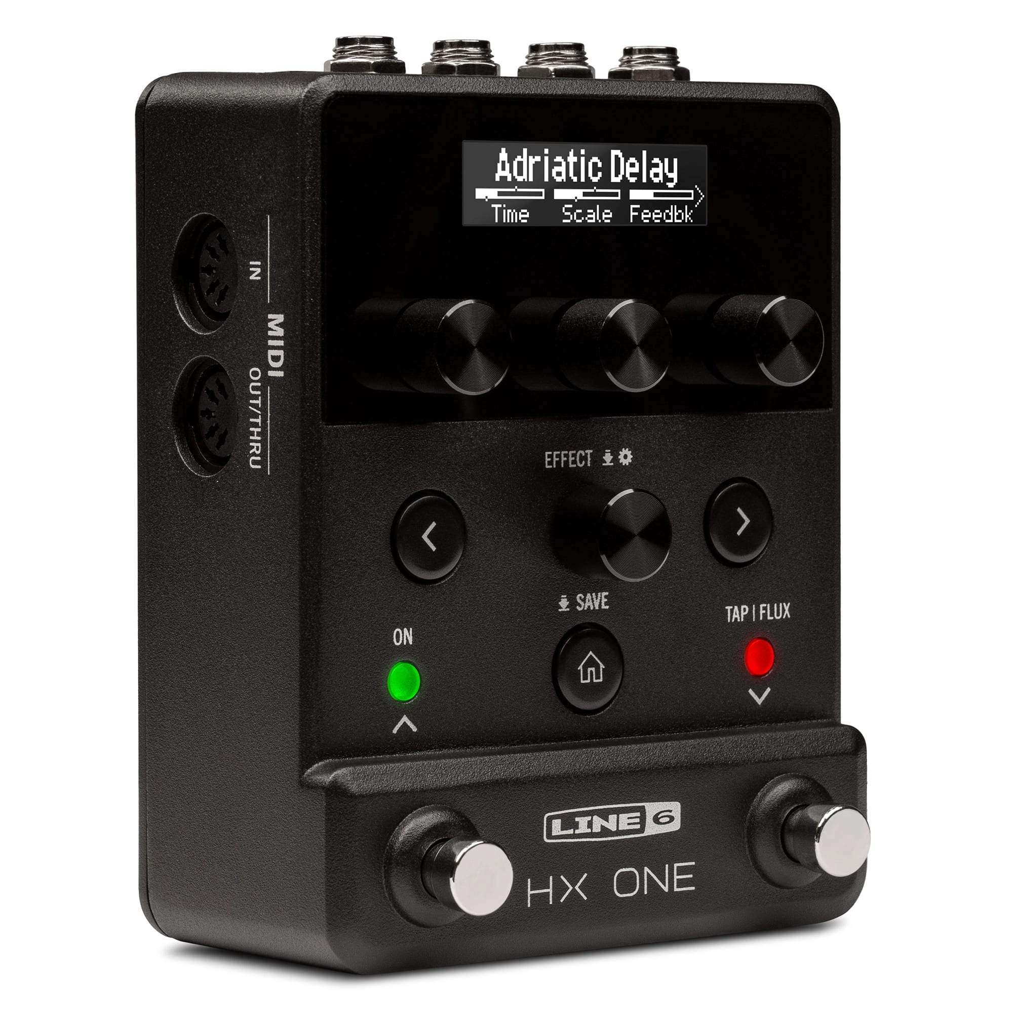 Line 6 HX One multi-effects pedal — side connectors