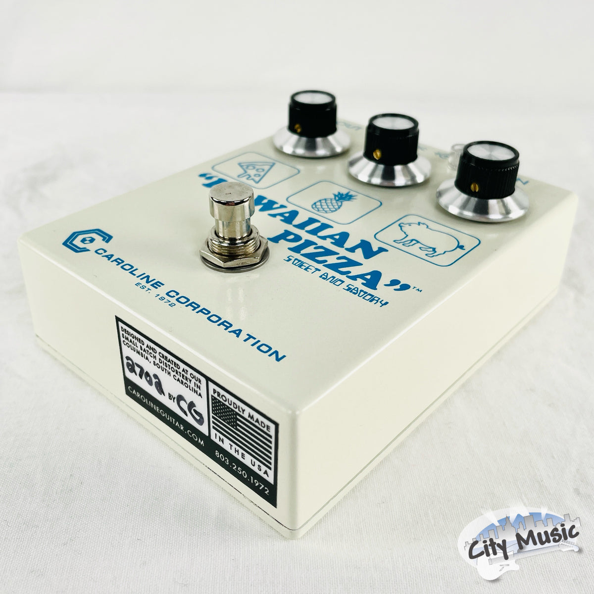 Used Caroline Guitar Company Hawaiian Pizza Fuzz Guitar Effects Pedal ♫