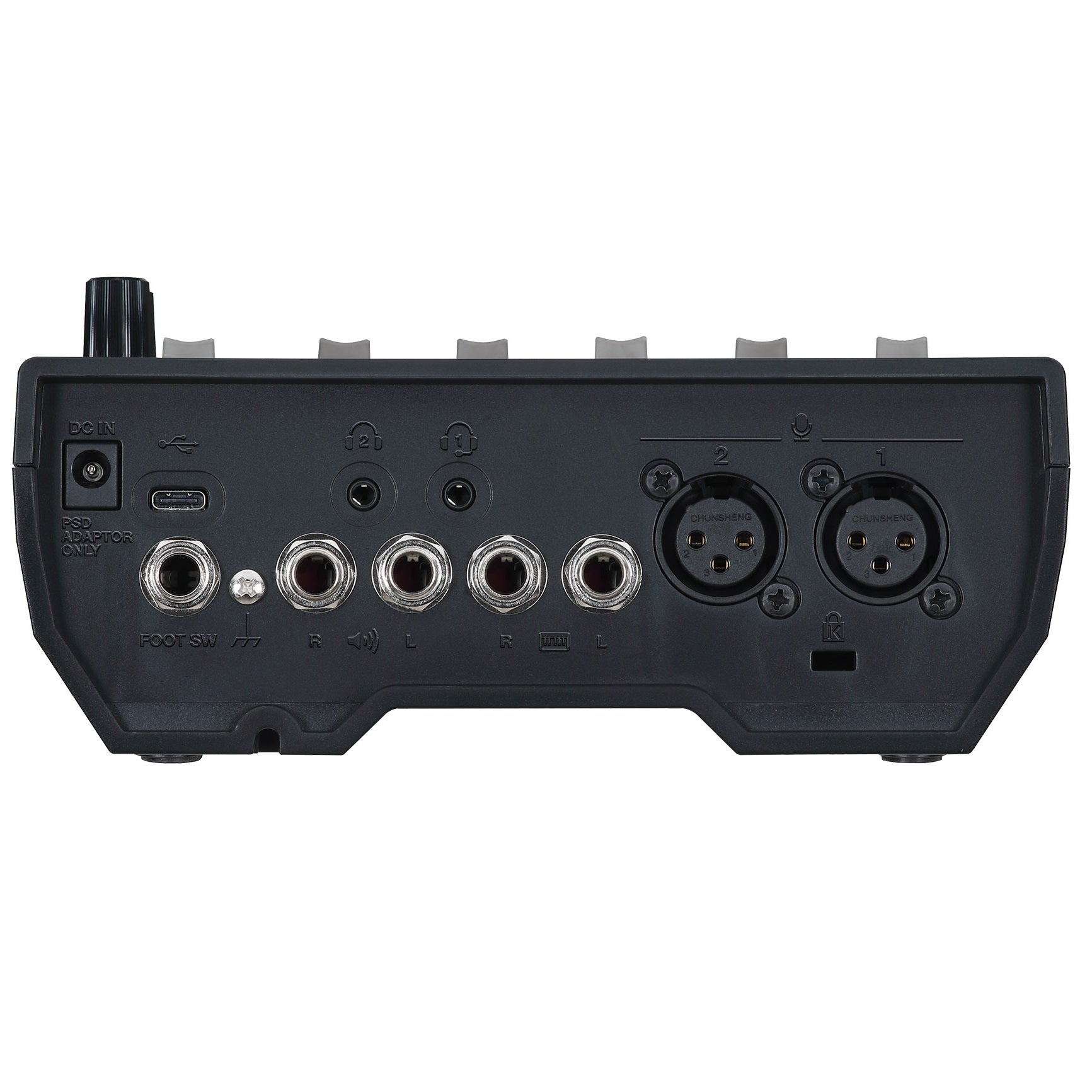 Boss GCS-5 Gigcaster 5 streaming mixer — detail view of controls