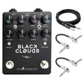 DSM & Humboldt Black Clouds distortion pedal — front with included cables