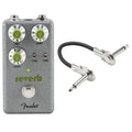 Fender Hammertone Reverb pedal — gray enclosure with patch cable