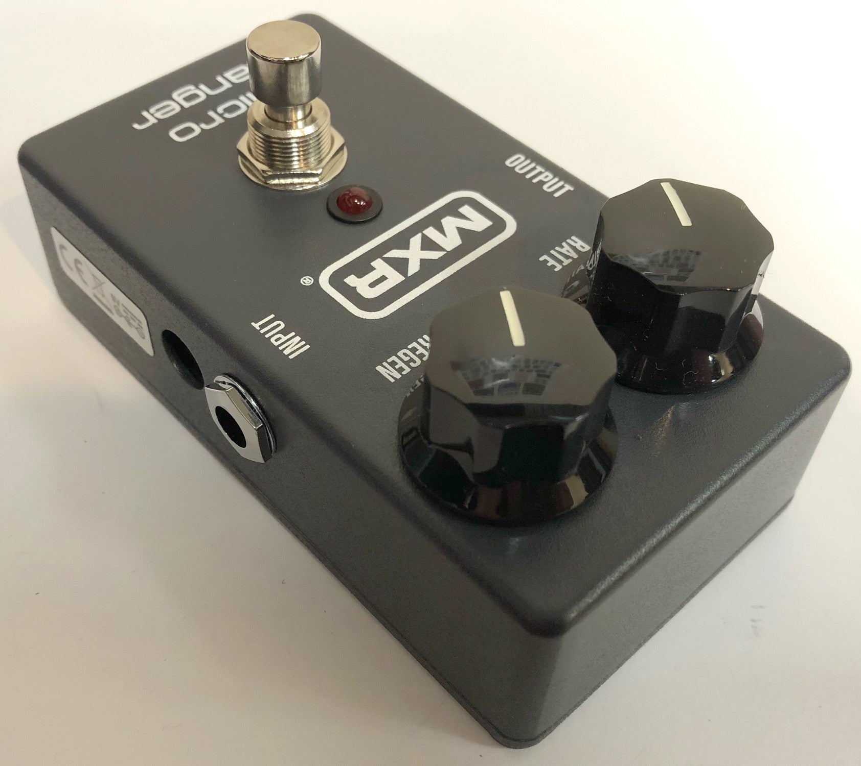 MXR M152 Micro Flanger pedal — side input and output jacks
