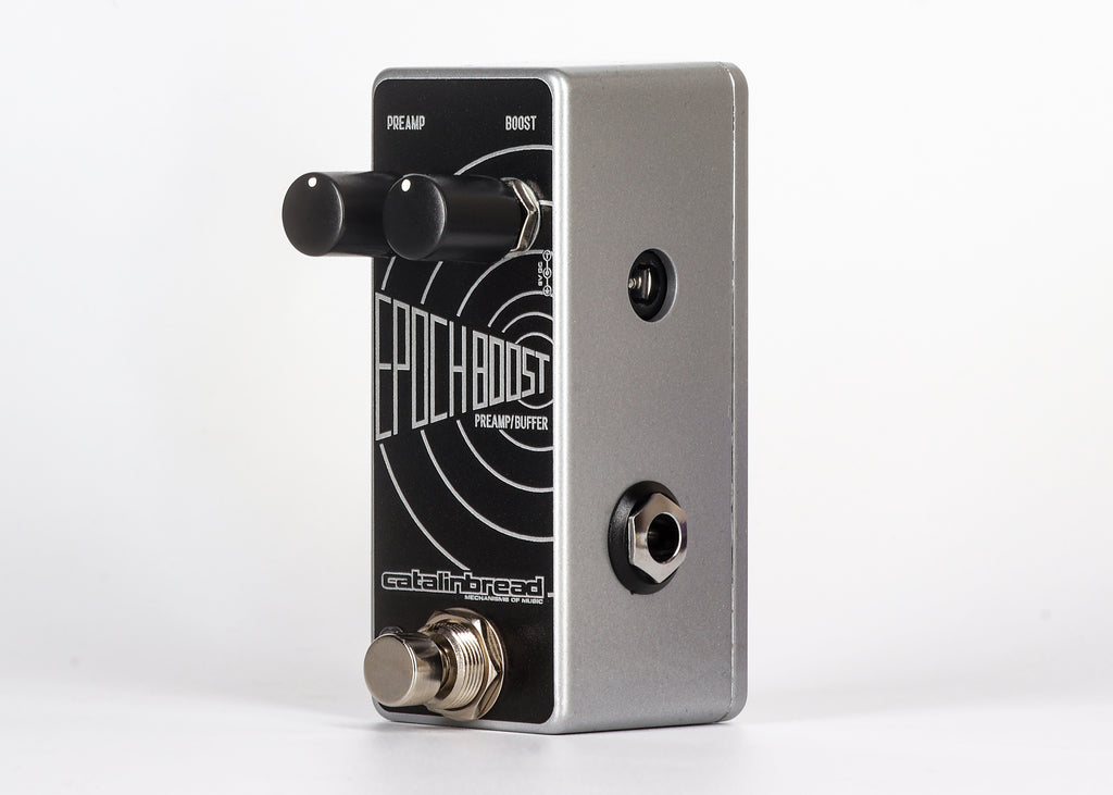 Catalinbread Epoch Boost Mini preamp pedal - side view with input jack