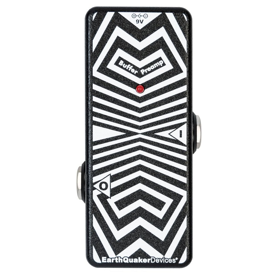 EarthQuaker Devices Buffer Preamp pedal — top view, black and white