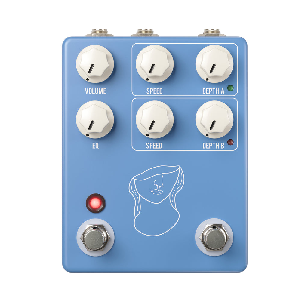 JHS Artificial Blonde vibrato pedal - angled view