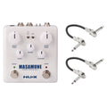 NUX NBK-5 Masamune boost and compressor pedal in white with two patch cables