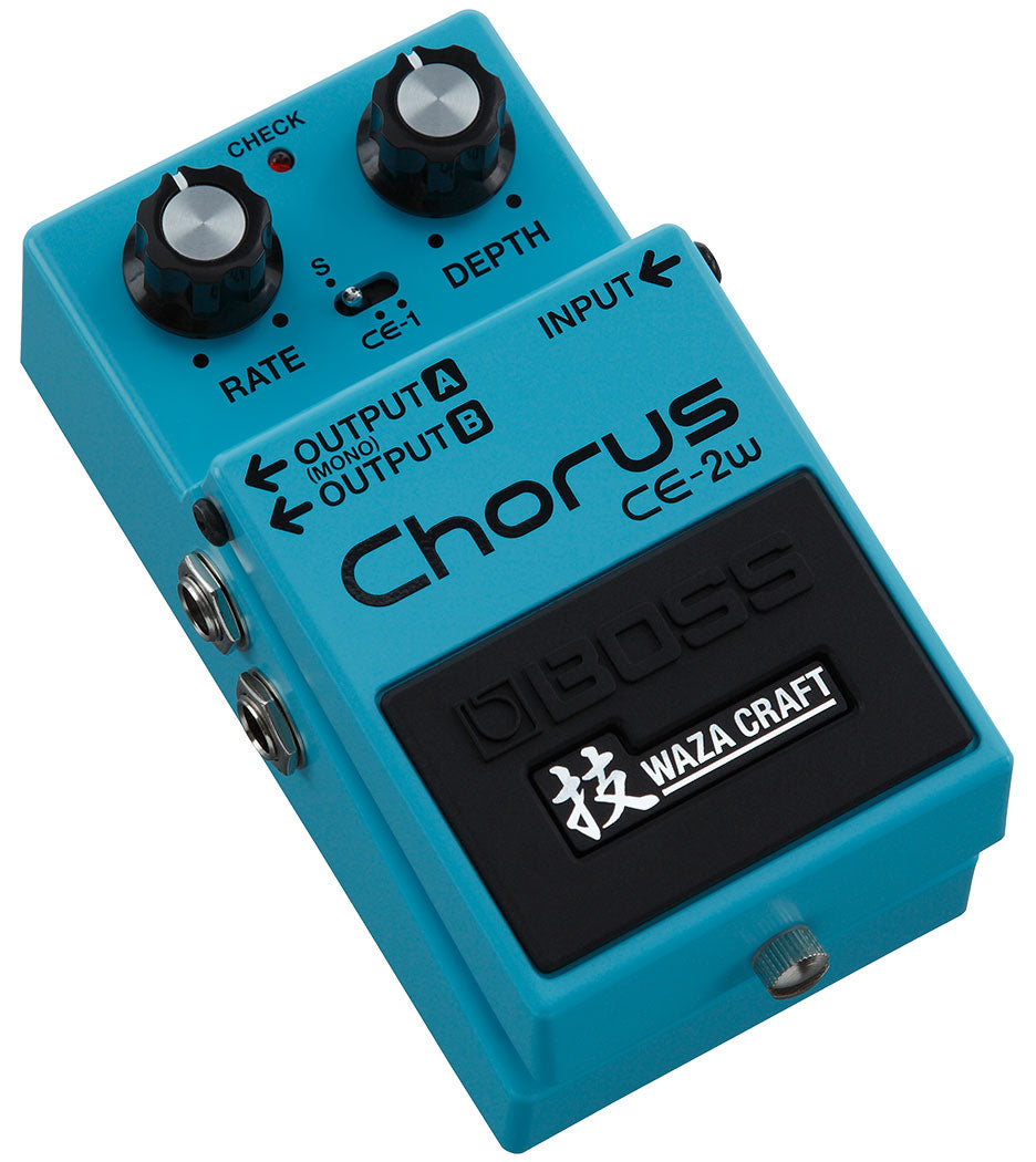 Boss CE-2W Waza Craft chorus pedal — angled side view