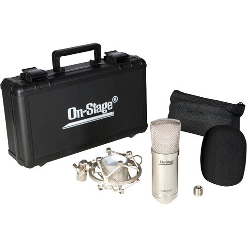 On-Stage AS800 condenser microphone — low-cut switch detail