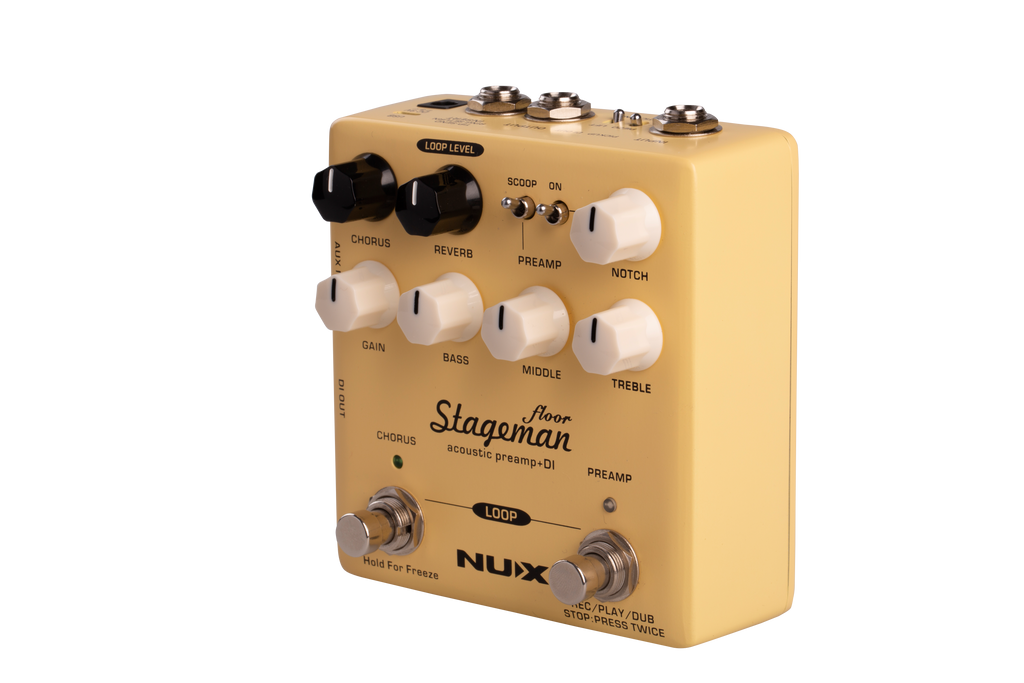 New NUX NAP-5 Stageman Floor Acoustic Preamp & DI Guitar Effects Pedal