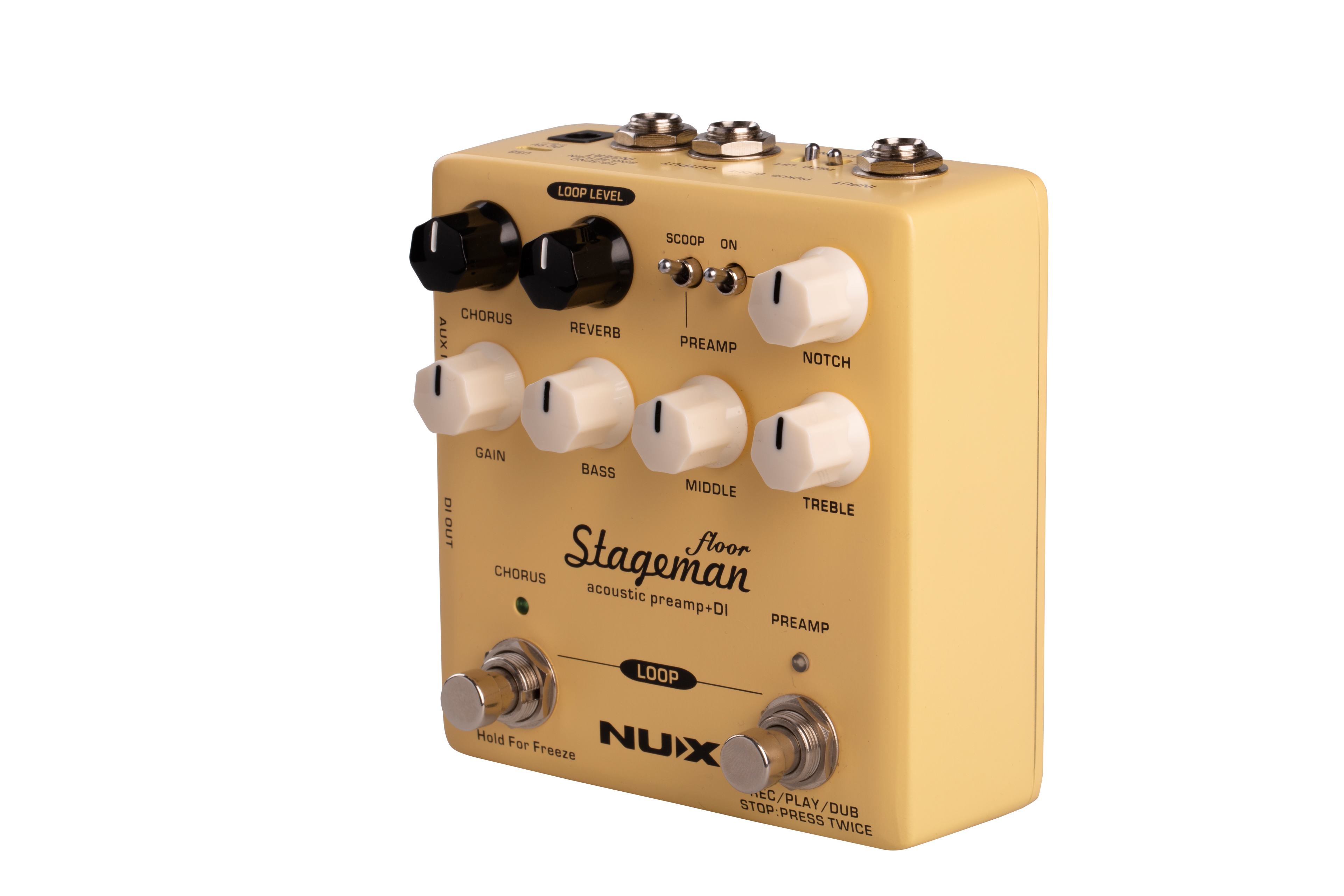 New NUX NAP-5 Stageman Floor Acoustic Preamp & DI Guitar Effects Pedal