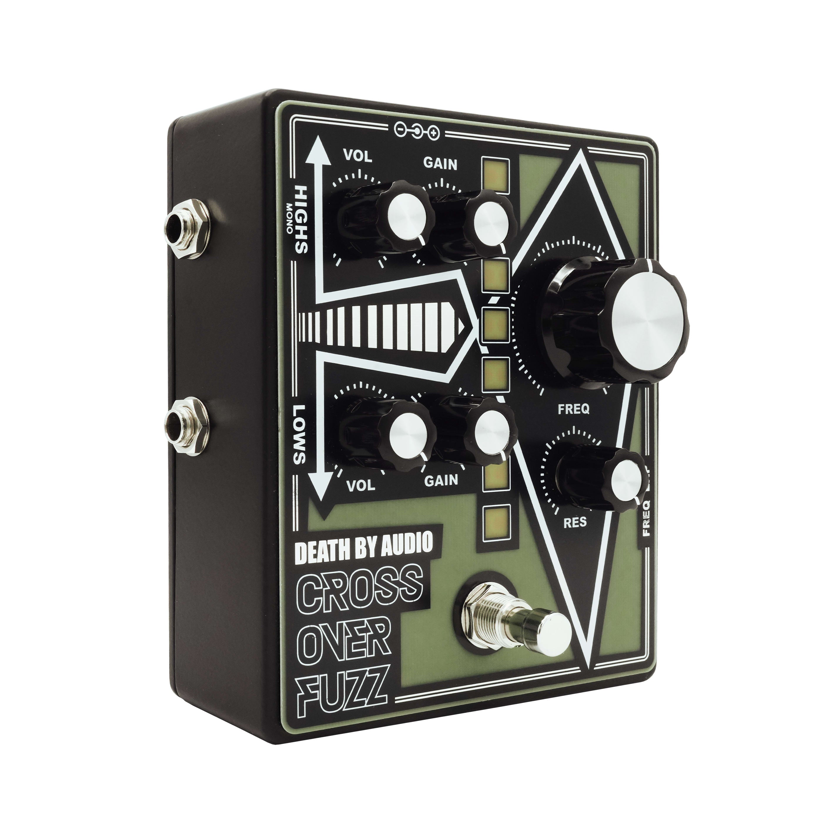 Death By Audio Crossover Fuzz pedal — control knobs detail