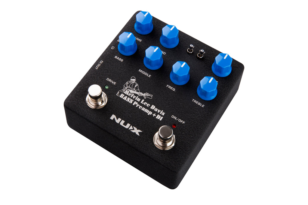 NUX NBP-5 bass preamp DI — side input and output jacks