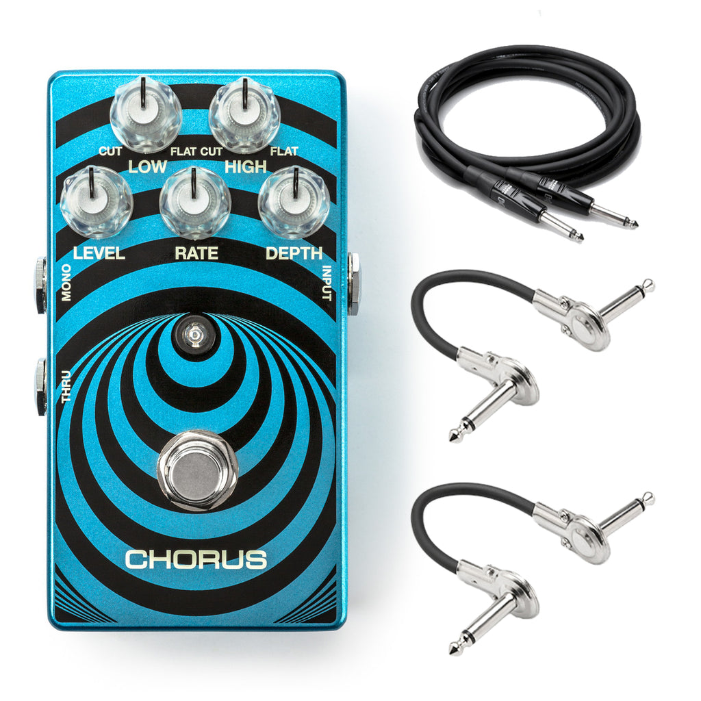 MXR WA38 Wylde Audio Chorus pedal — top view of knobs and spiral graphic