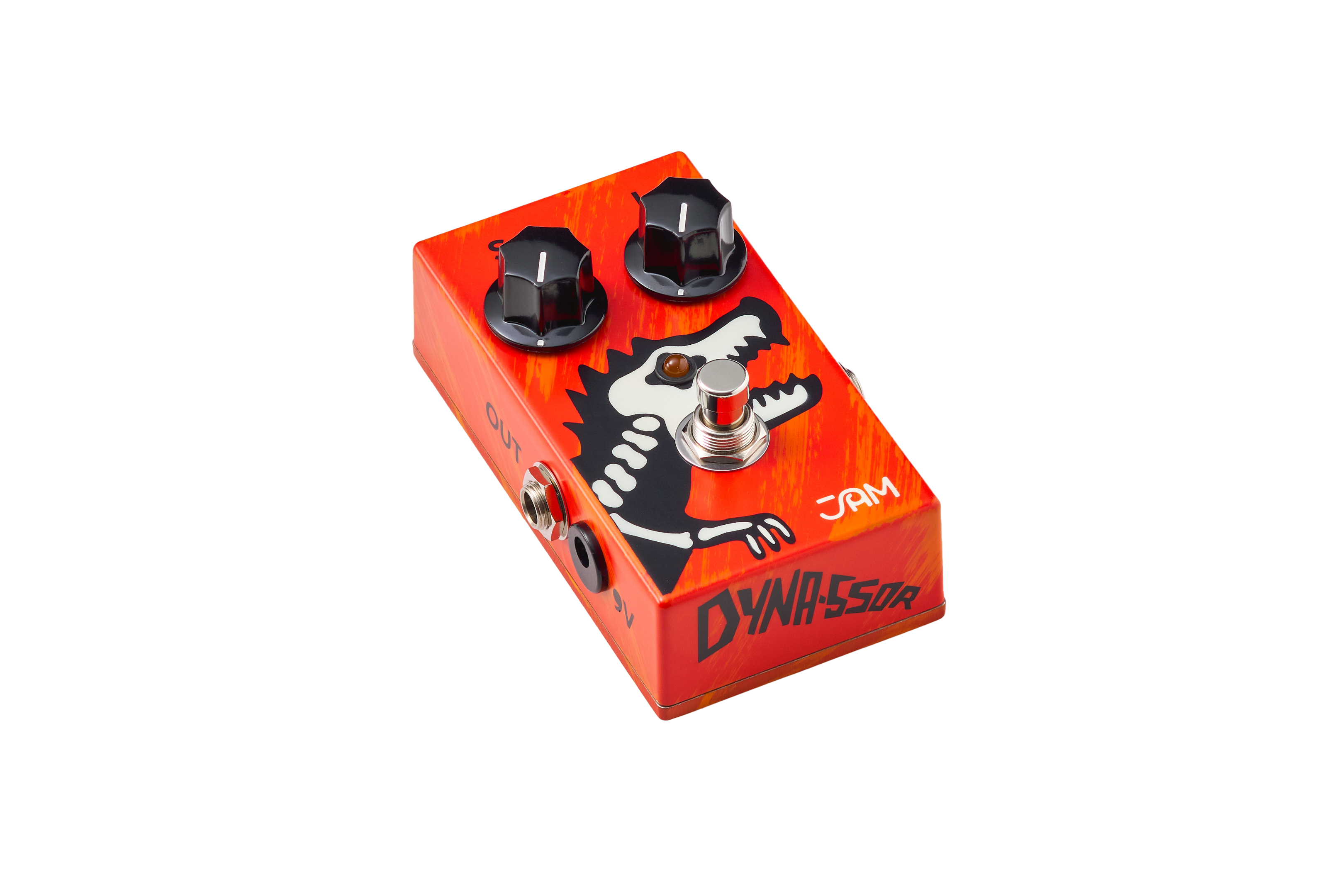 JAM Pedals Dyna-ssoR red compressor pedal — detail graphic