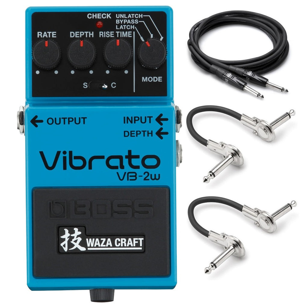 Boss VB-2W Waza Craft Vibrato guitar effects pedal — top view