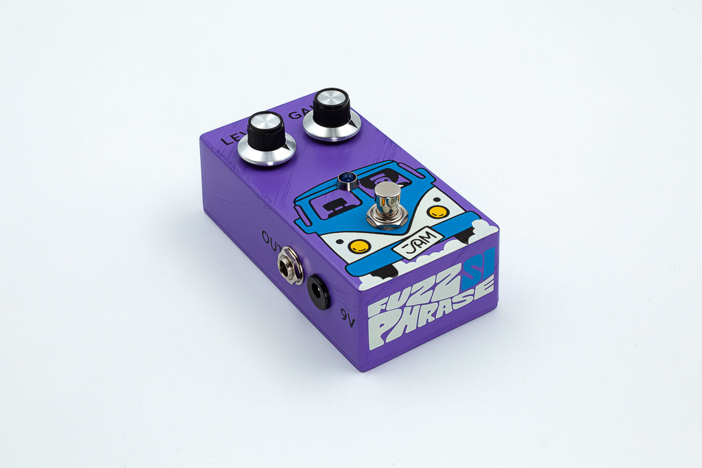 JAM Pedals Fuzz Phrase Si purple silicon fuzz pedal — top overhead view