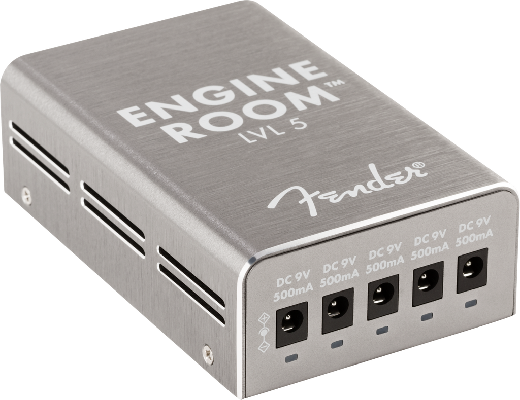 Used Fender Engine Room LVL5 power supply — pedalboard mounted
