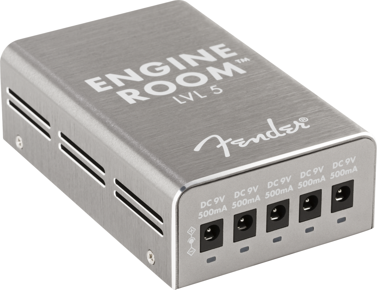 Used Fender Engine Room LVL5 power supply — pedalboard mounted