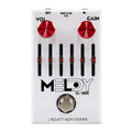J. Rockett Melody overdrive EQ pedal — white face, red knobs, 6-band EQ sliders, top view