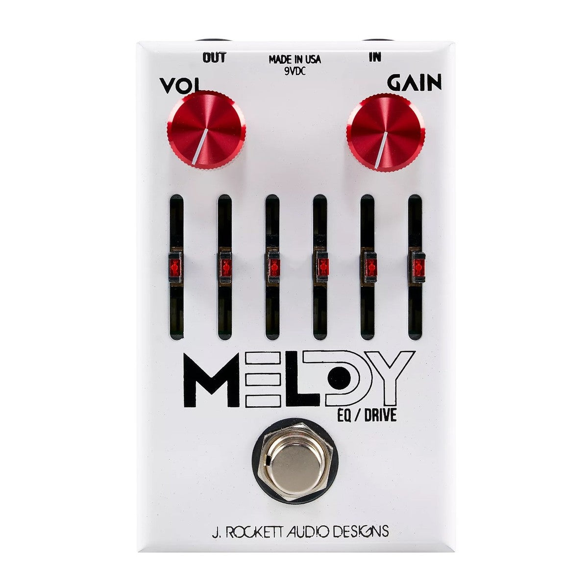 J. Rockett Melody overdrive EQ pedal — alternate angled view of controls