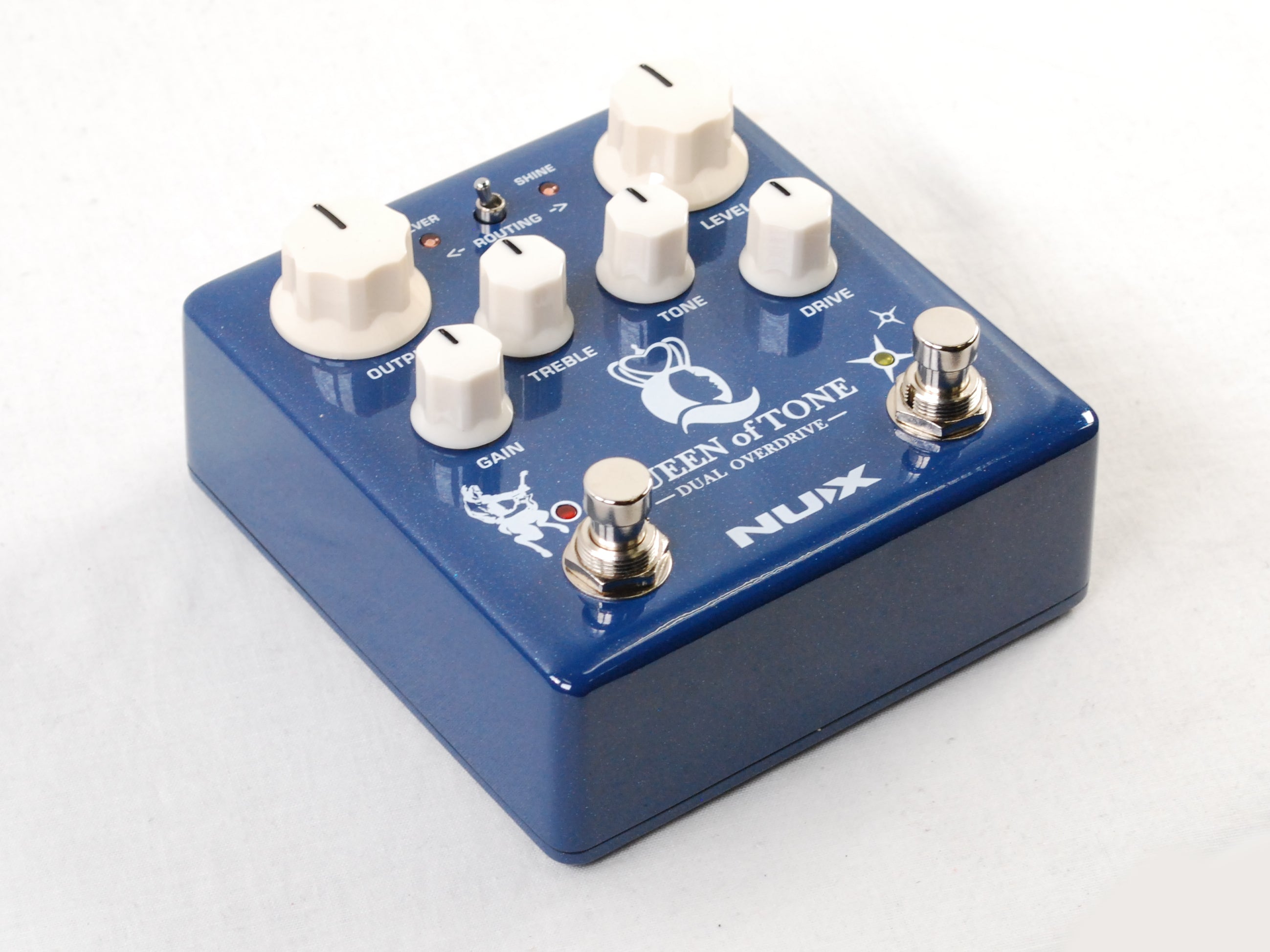 Used NUX NDO-6 Queen of Tone overdrive pedal — angled view